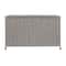 Gray Woven Paper Rope Storage Chest with Hinged Lid & Integrated Handles